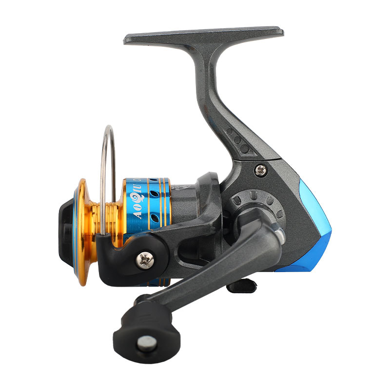 Mini carretes de pesca giratorios con carrete de metal