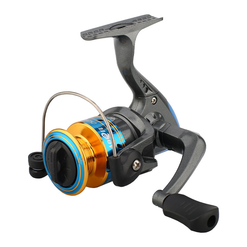 Mini carretes de pesca giratorios con carrete de metal
