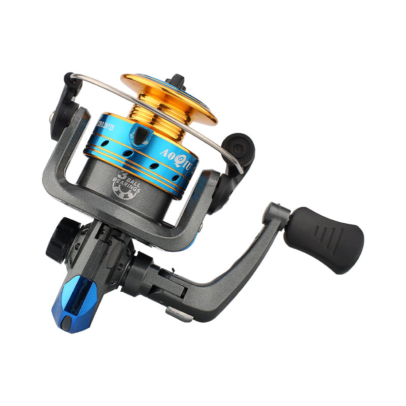 Mini carretes de pesca giratorios con carrete de metal