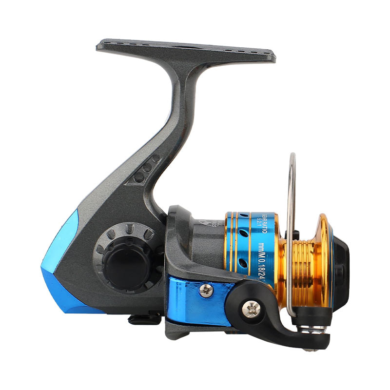 Mini carretes de pesca giratorios con carrete de metal
