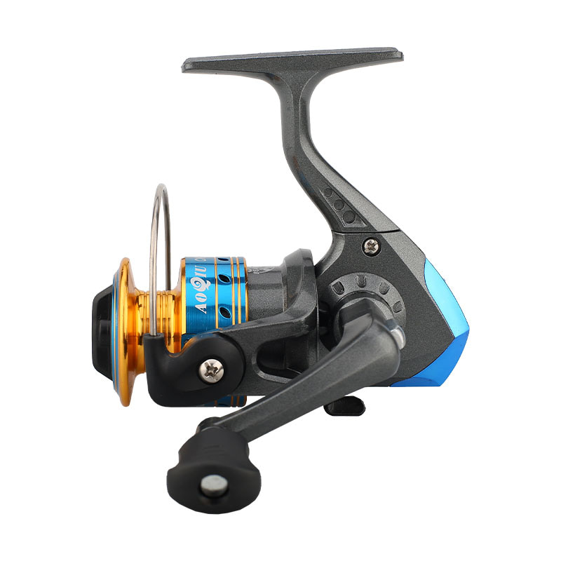 Mini carretes de pesca giratorios con carrete de metal