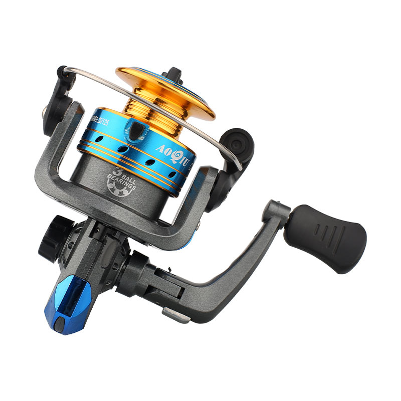 Mini carretes de pesca giratorios con carrete de metal