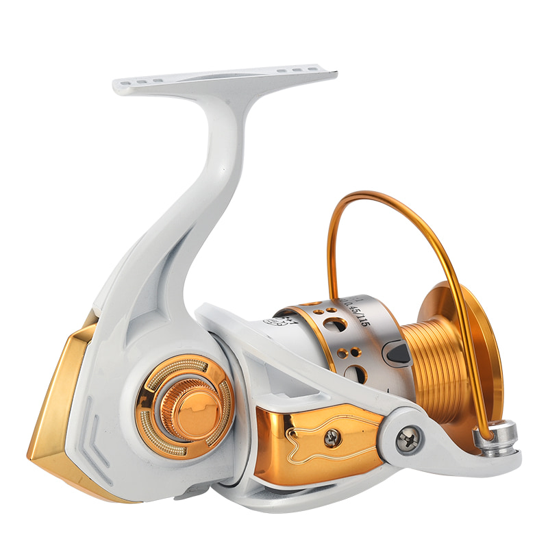 Carrete de Metal blanco para pesca en el mar, carrete giratorio para agua salada, fundición de cebo, carretes de Surf, carretes de pesca giratorios