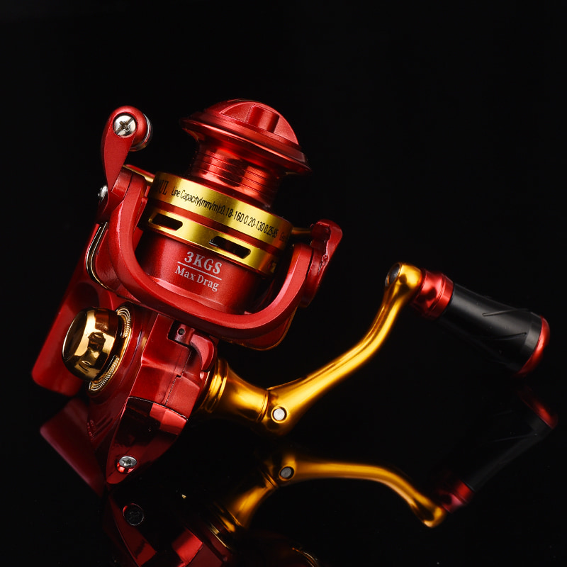 Carretes de fundición de cebo de agua salada de aguas profundas con mango roscado CNC de Metal completo, rueda de pesca en hielo, carrete de pesca giratorio, mini carretes